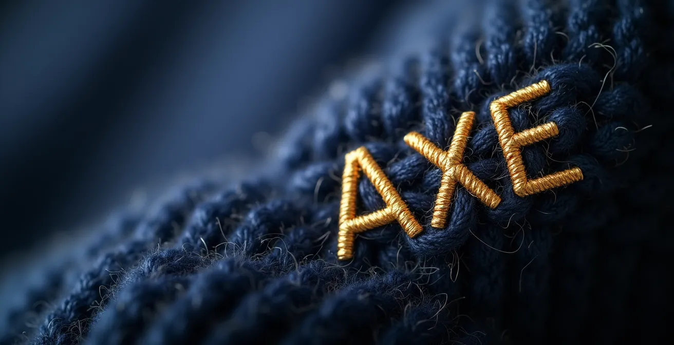 Gros plan sur une étiquette Origine France Garantie cousue sur de la maille